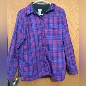 LL Bean Fleece Lined Flannel Shirt